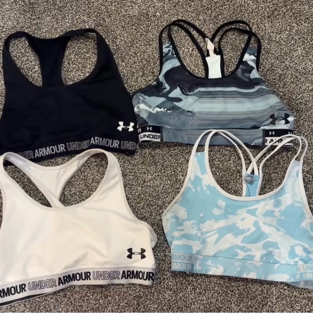 Youth Girls Under Armour Sports Bra Collection - Black, Gray, White, Light Blue
